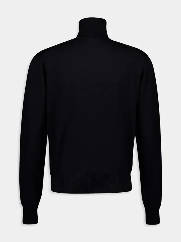 Ami Paris Femme - Pull Col roulé Avec Broderie Ami de Coeur - Noir