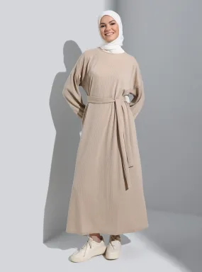 Beige - Modest Dress