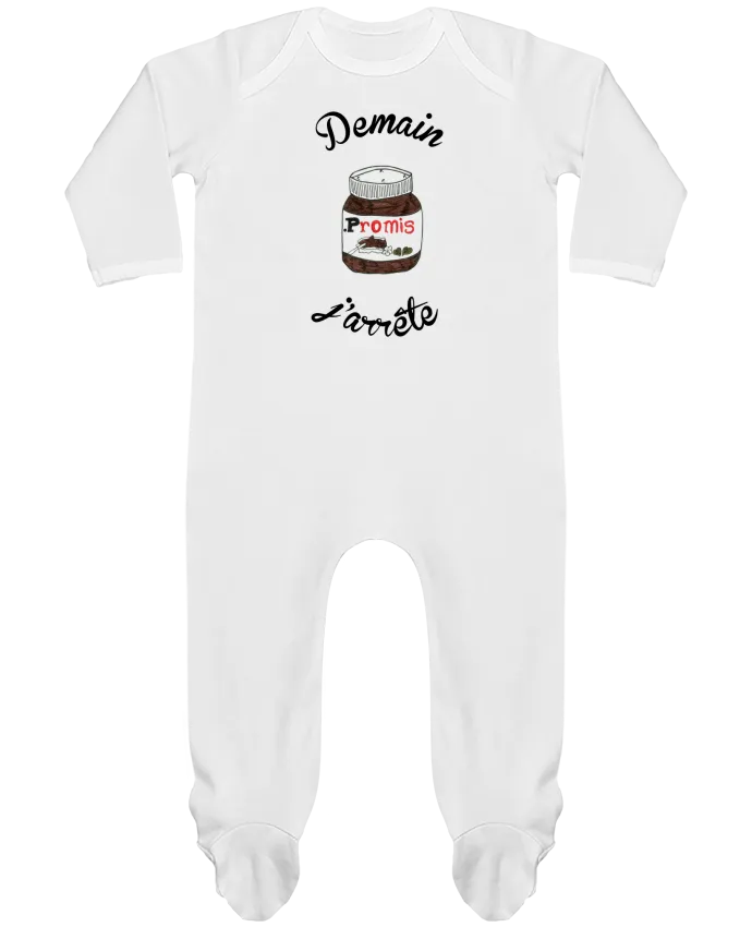 Body Pyjama Bébé Demain j'arrête le Nutella par Promis
