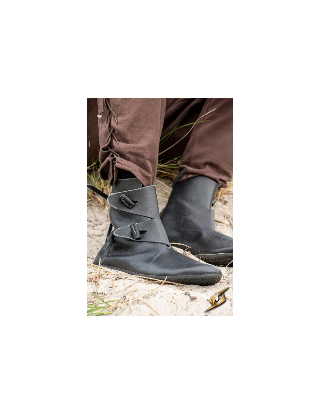 Bottines vikings et médiévales Jorik en noir ⚔️ Boutique Épées