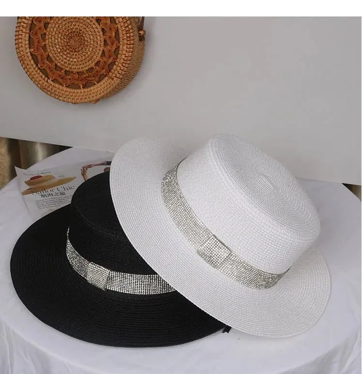 Chapeau de paille plat