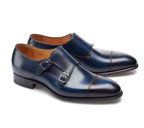 Chaussures double boucle bleu patiné