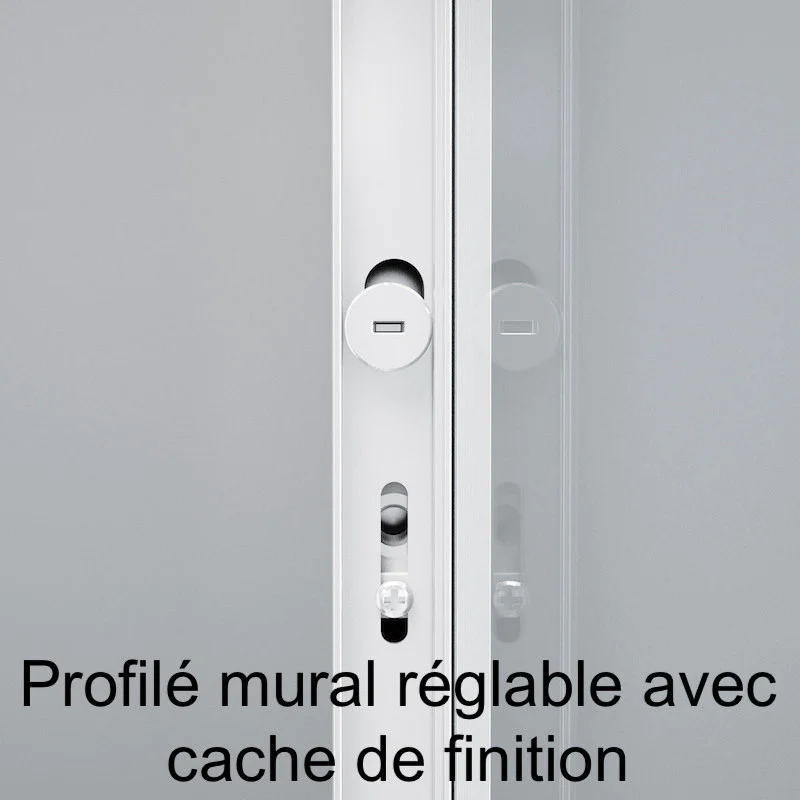 Douche d'angle avec coulissant noir mat sur mesure