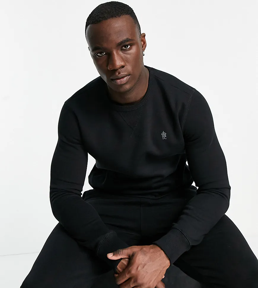 French Connection Tall  – Sweat-shirt ras de cou   noir – Homme grand