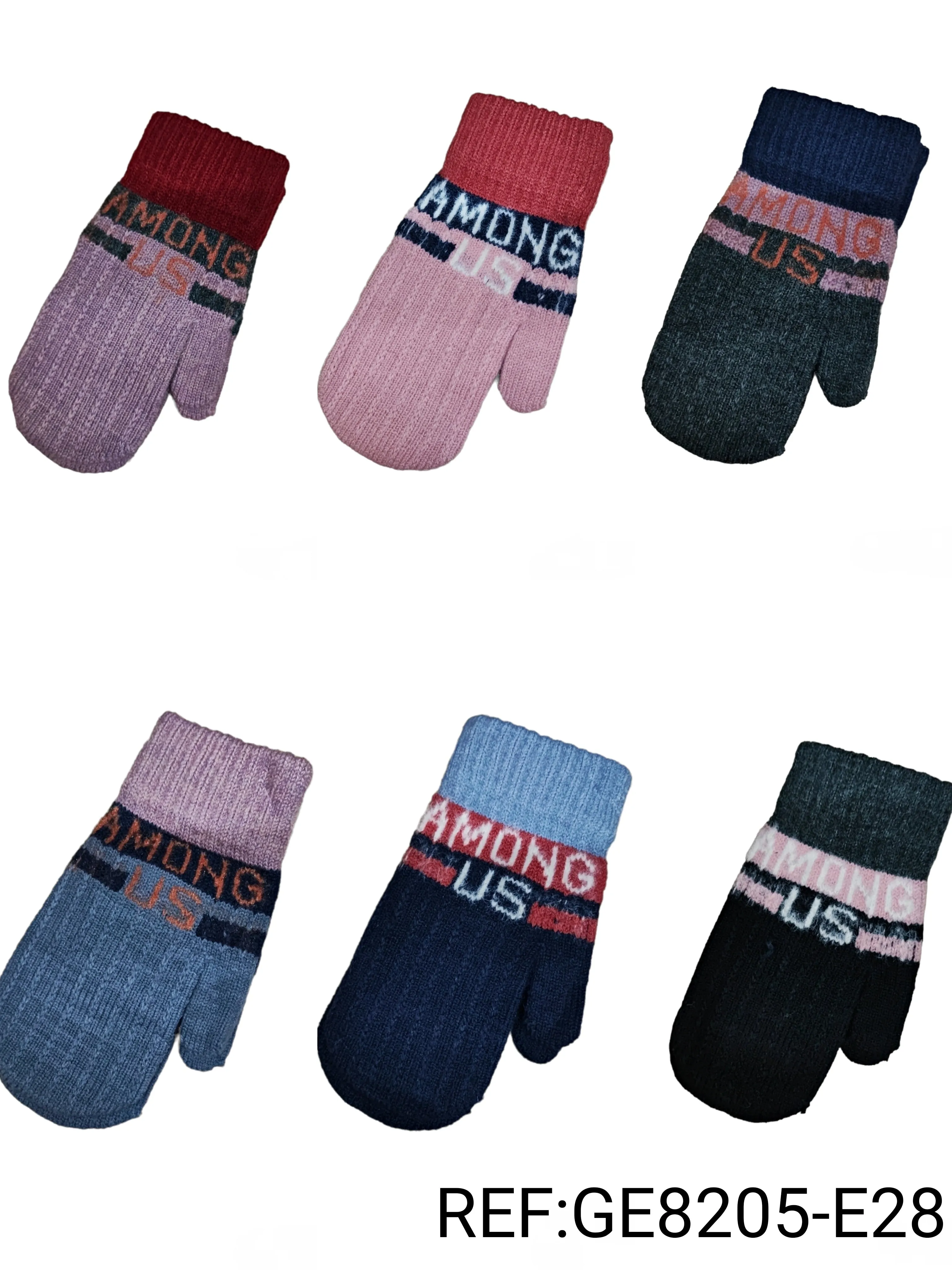 Gants moufles fourrées Motif 4/10ans (x12)