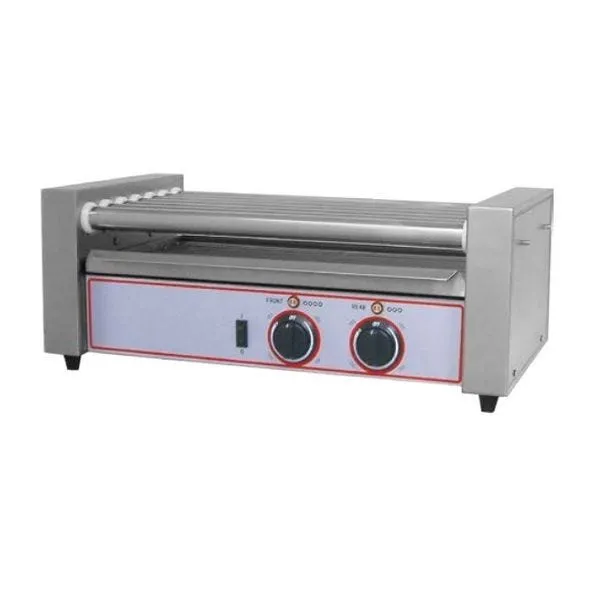 Grill saucisses électrique avec 7 rouleaux chauffants pour préparation hot-dog