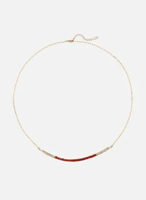 HIPANEMA  Collier chaine avec pierres et perles joaquin - Rouge
