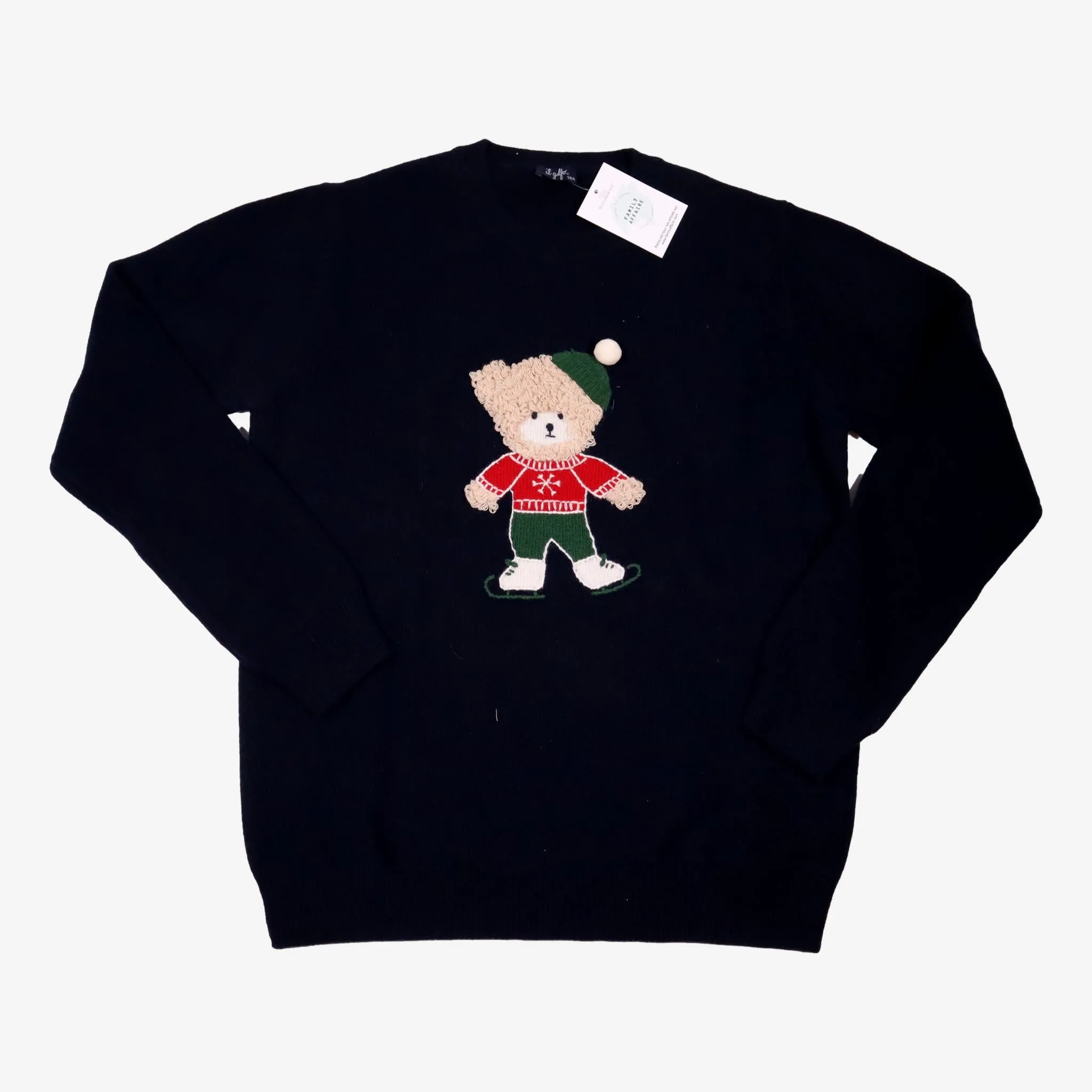 IL GUFO 16 ans pull de noel en laine bleu marine