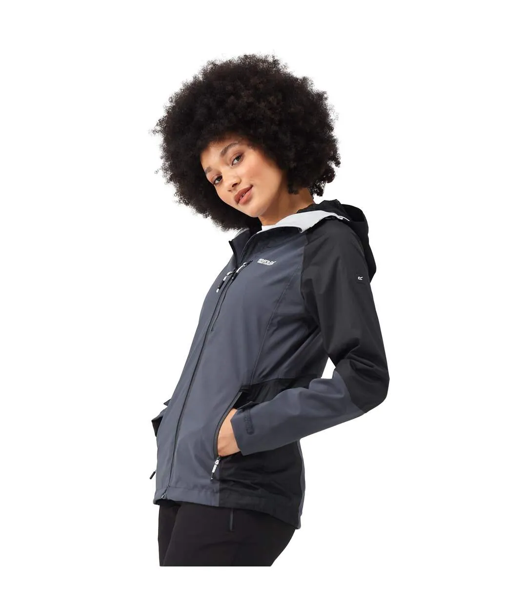 Imperméable highton femme gris phoque / noir Regatta