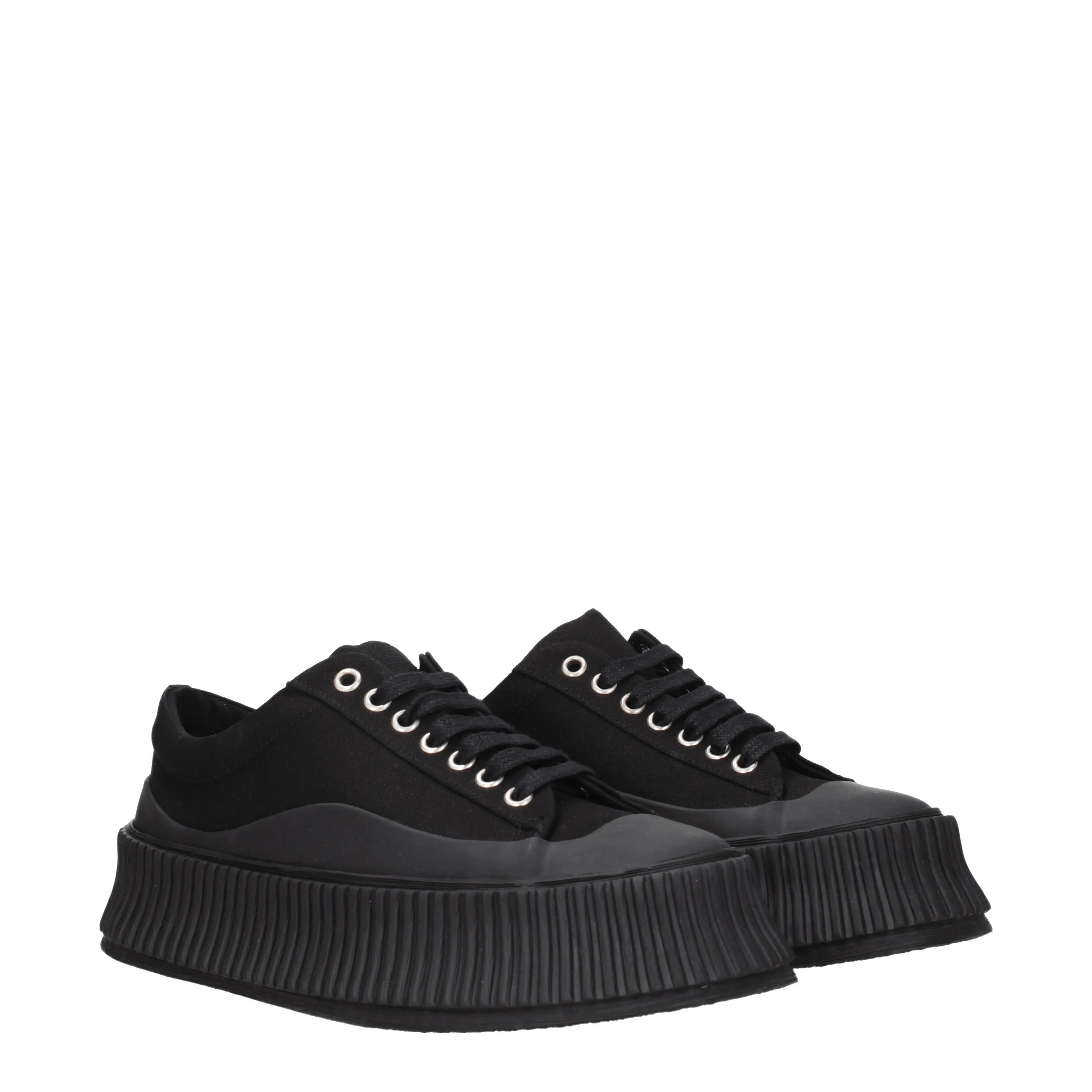 Jil sander baskets femmes tissu noir