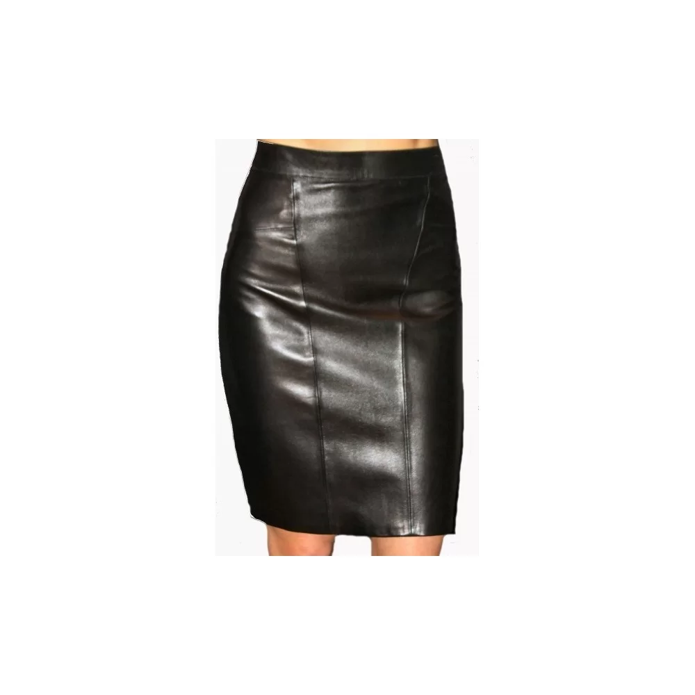 Jupe cuir agneau plongé noir modèle Grazzia