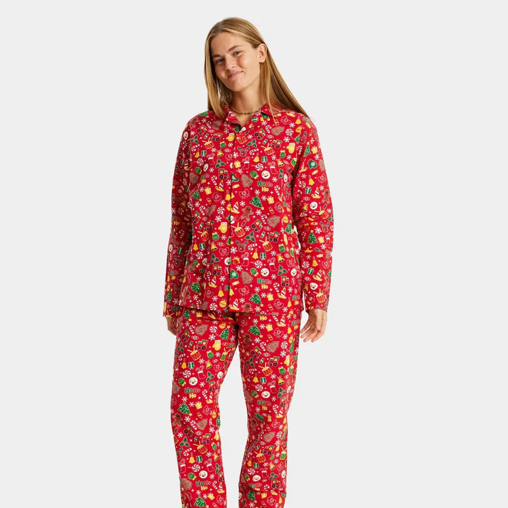 Pyjama de Nol pour Adultes Unisexe Rouge Motifs de Nol