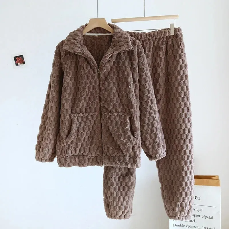 Pyjama hiver Pilou Pilou marron homme