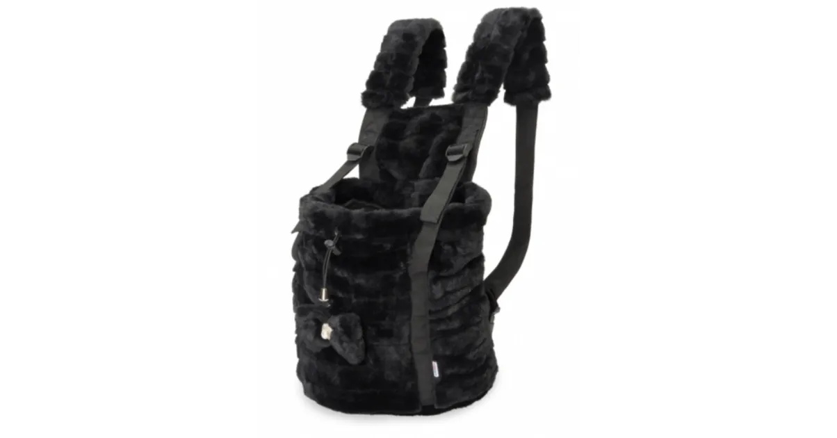 Sac Ventral Fausse Fourrure Noir S