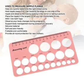 SALALIS Règle de mamelon en silicone Règle de mesure de mamelon pour mère Outil de mesure de bride de puericulture mamelon Rose