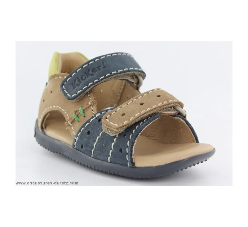 Sandales  Kickers BOPING Bleu / Beige / Vert