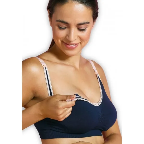 Soutien gorge allaitement sans armature bleu taille S