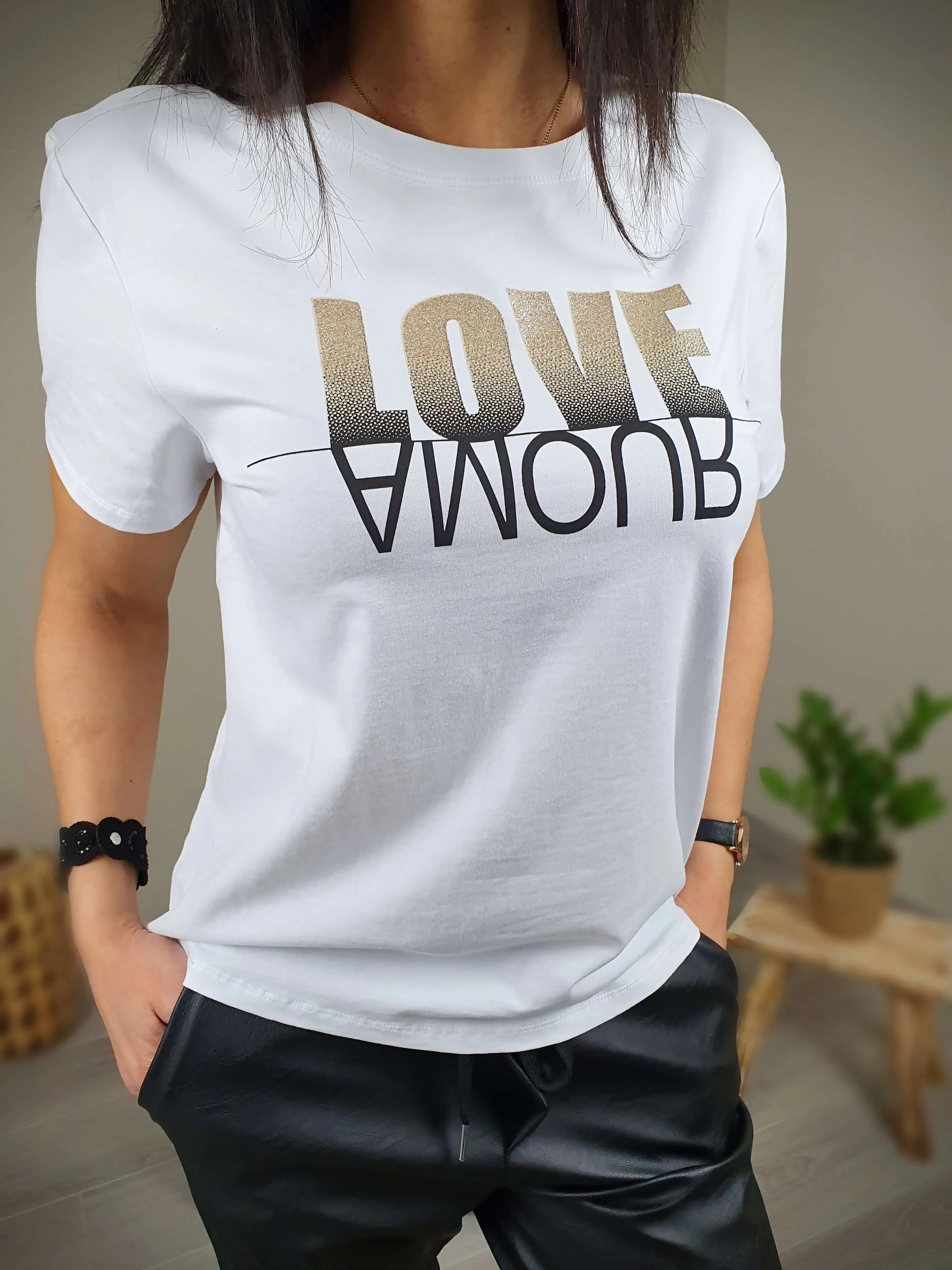 T-shirt LOVE blanc