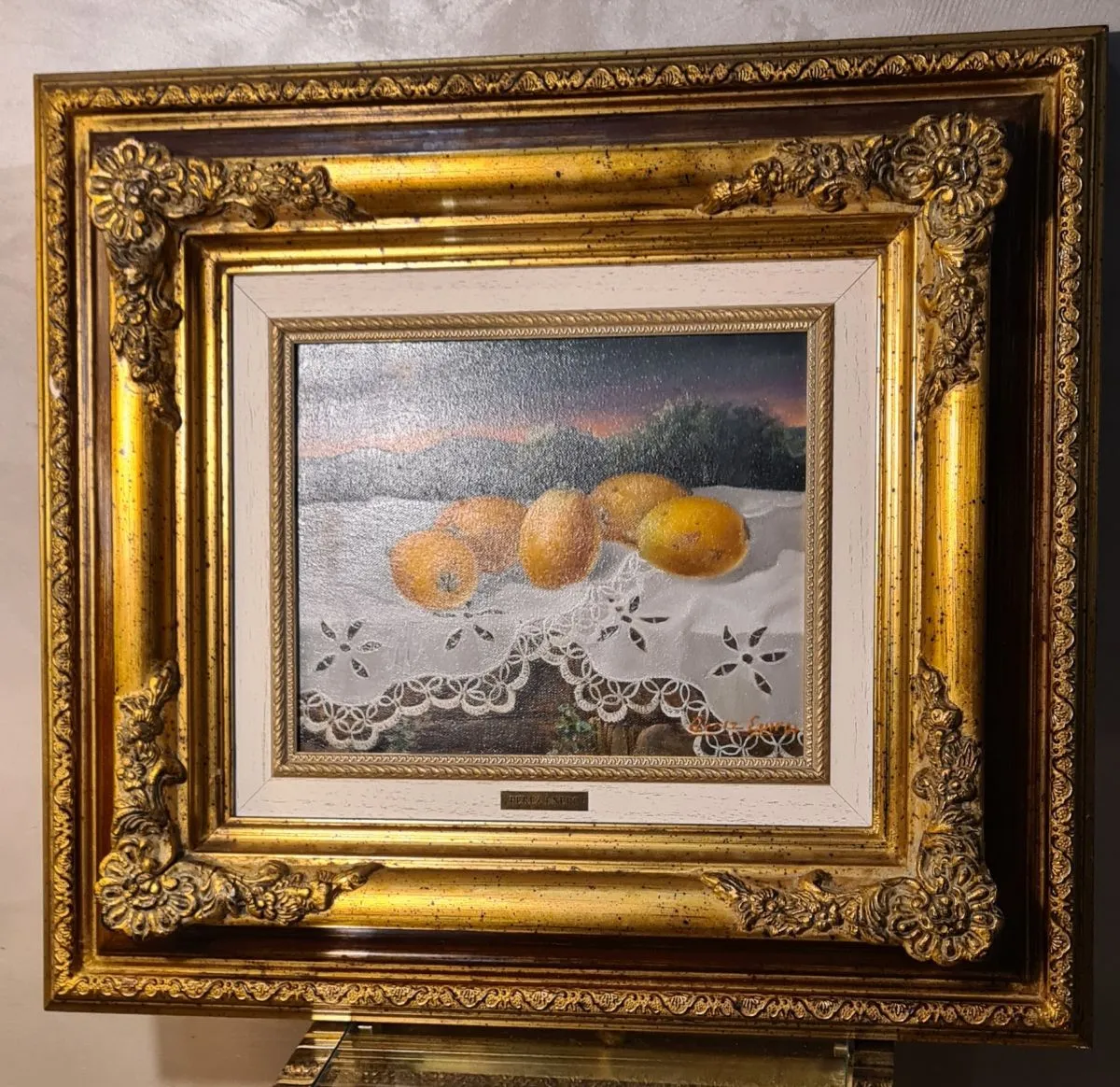 tableau de perez enero   signé ; fruits natures mortes , h49