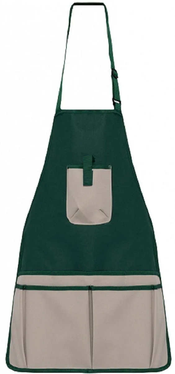 Tablier de jardinier imperméable - Unisexe - WK840 - vert bouteille et beige 