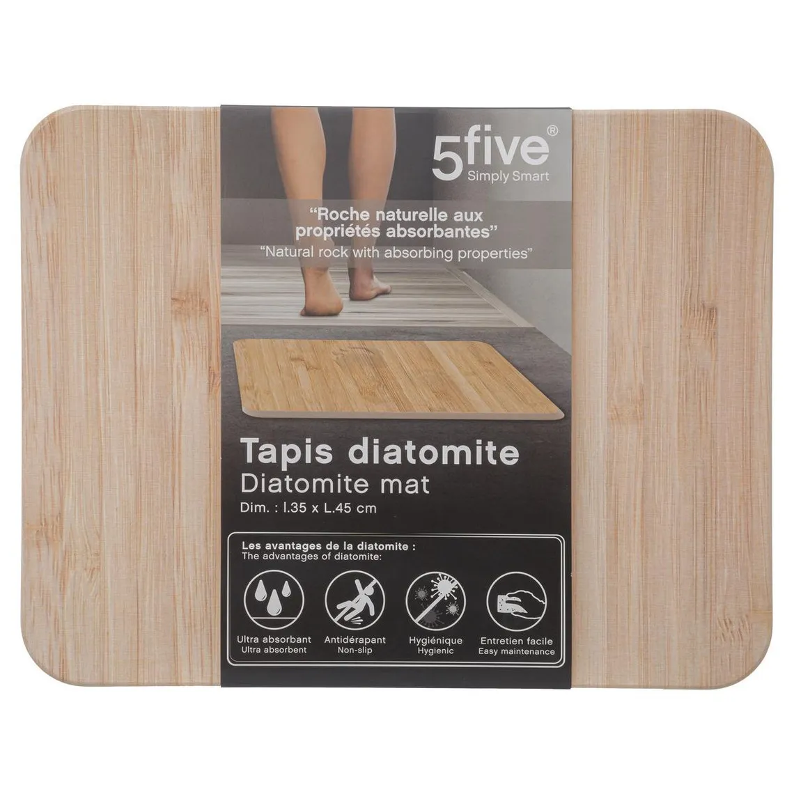 Tapis diatomite 35x45cm en bambou | 3 Suisses