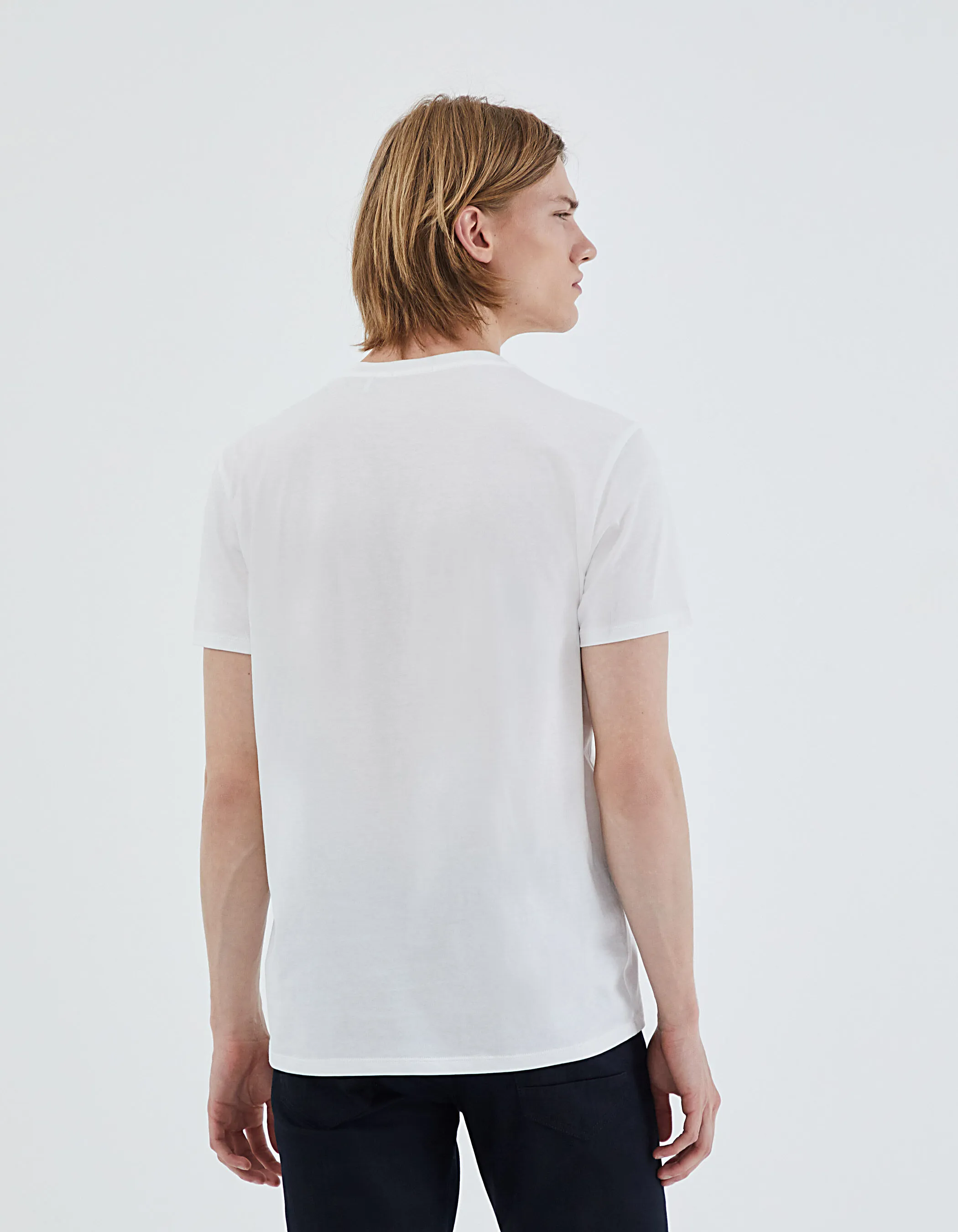 Tee-shirt blanc cassé visuel paysage Homme