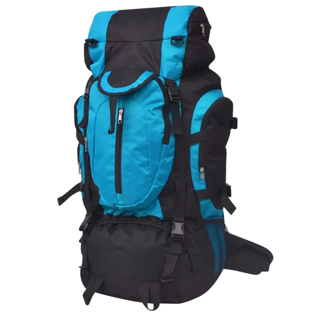 vidaXL Sac à dos de randonnée XXL 75 L Noir et bleu 