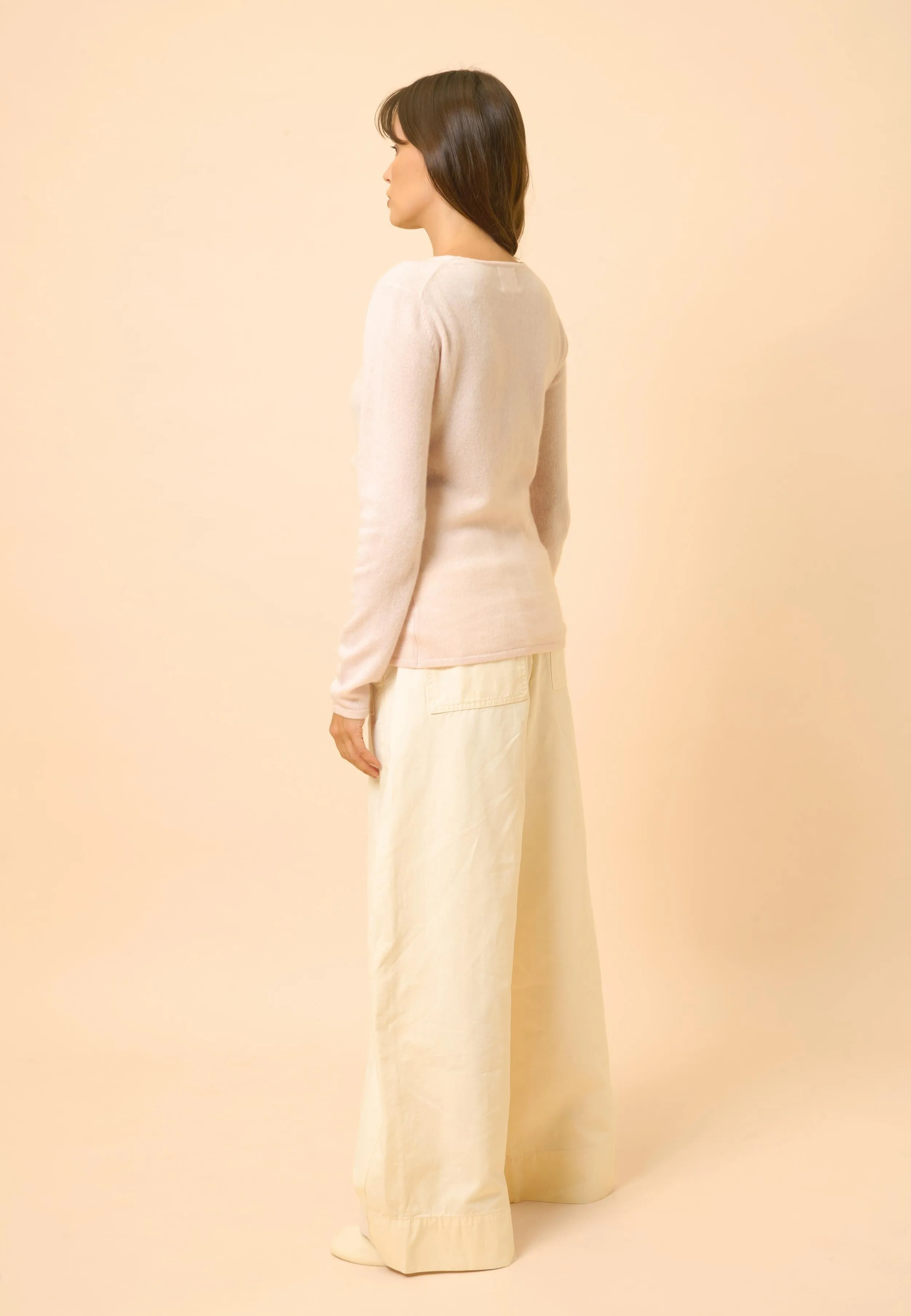 VIVIAN pull col rond poudre